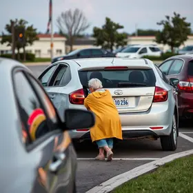 carro despenca de estacionamento
