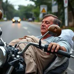 motociclista em estado grave