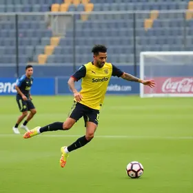 Neymar faz belo gol em treino do Santos